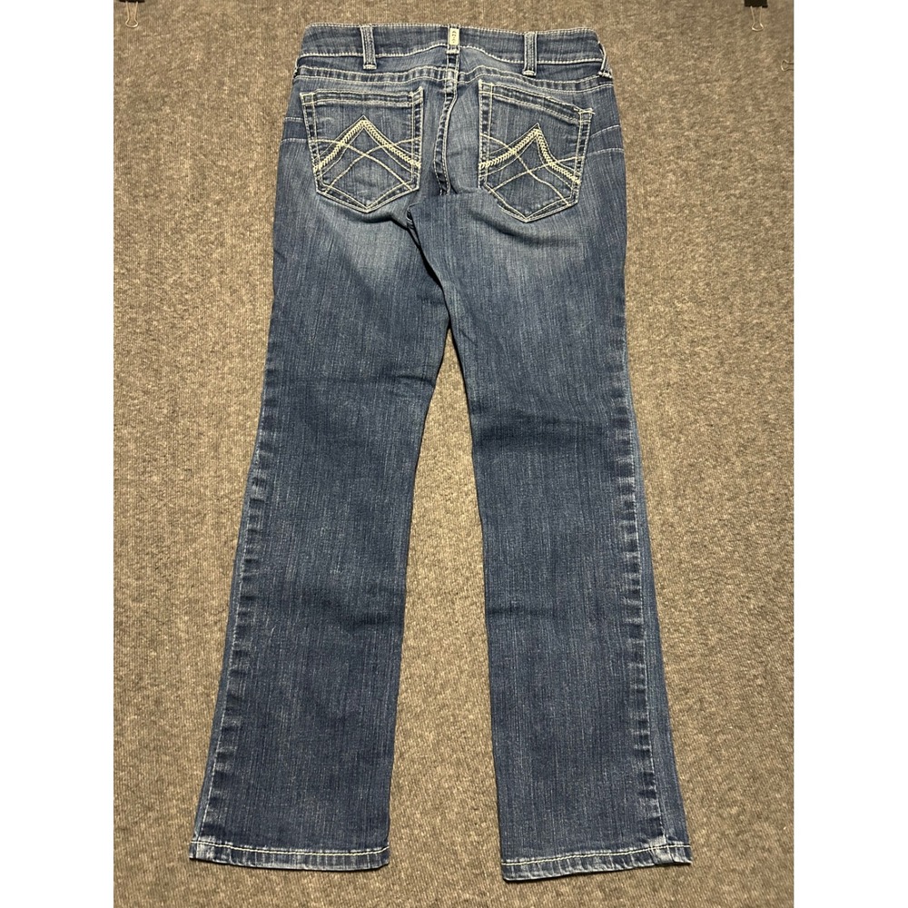 Ariat real mid rise straight denim jeans womens western cowgirl size 30s rodeo - Picture 2 of 9
